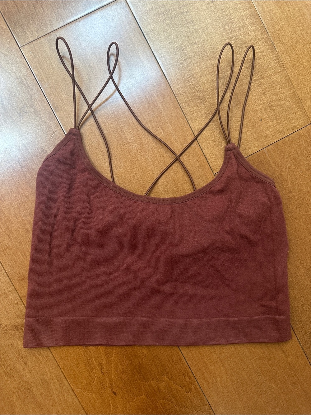 Cotton On Double-Strap Crop Camisole - Burgundy